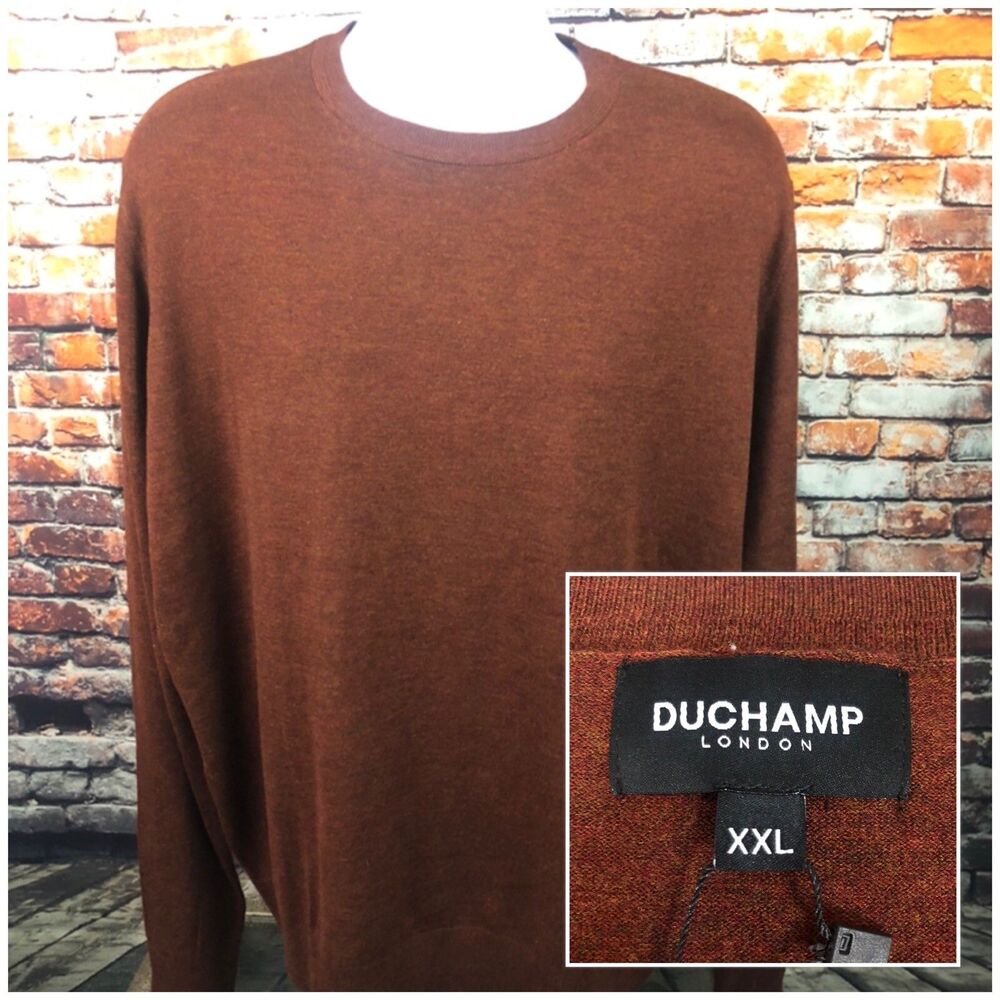 Duchamp London Crewneck Burnt Orange Sweater Casual XXL 2XL